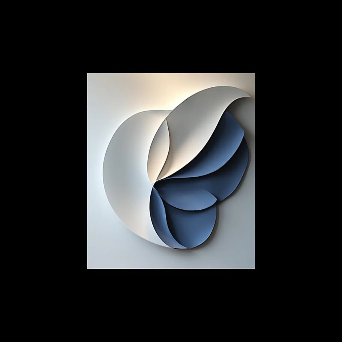 Contemporary Blue and White Petal 3D Wall Art Home Decor - Image 4