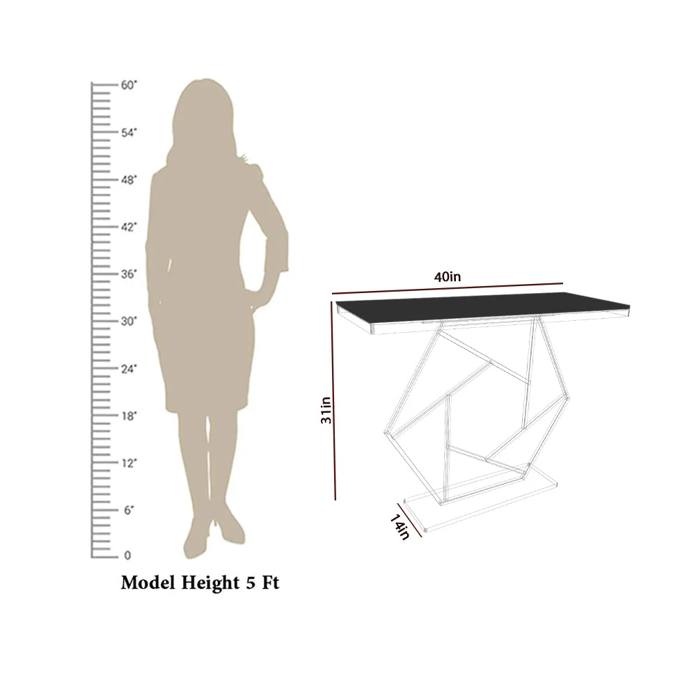 Contemporary Copper Finish Console Table In Hexagonal Design - Image 6