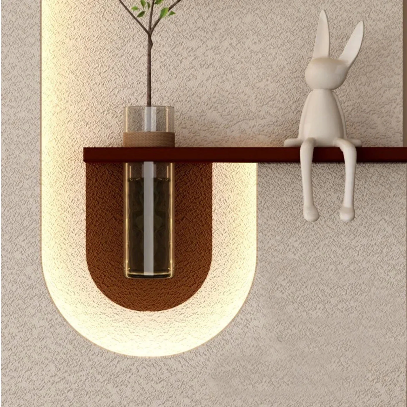 Contemporary Grace Circular Glow LED Light Wall Panel with Planter for Home & Office Spaces - Image 7