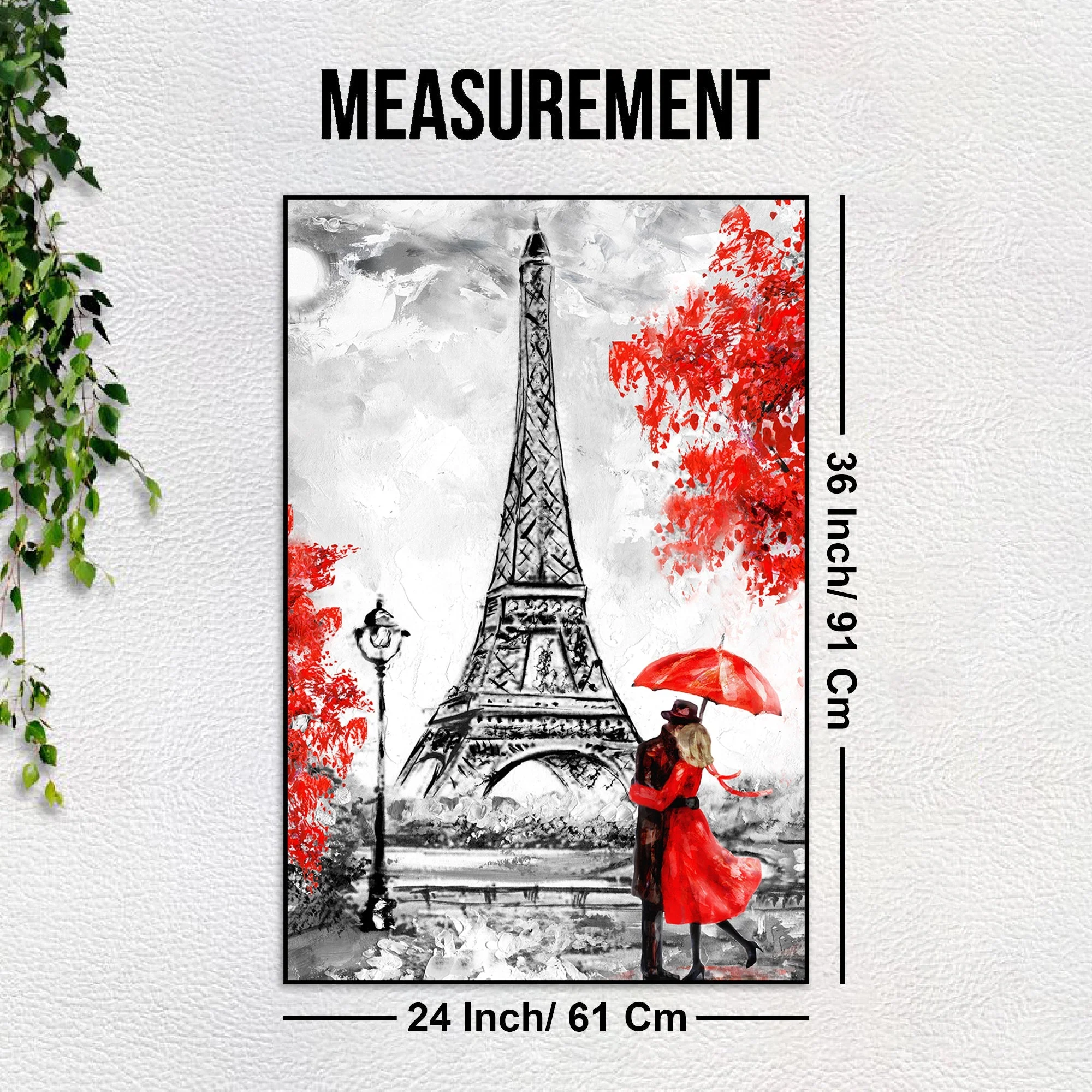 Couple at Eiffel Tower Floating Canvas Wall Painting - Image 6