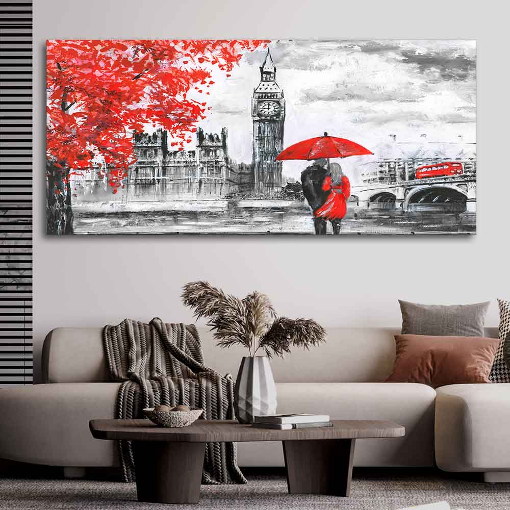 Couple in London City Canvas Wall Painting - Image 3