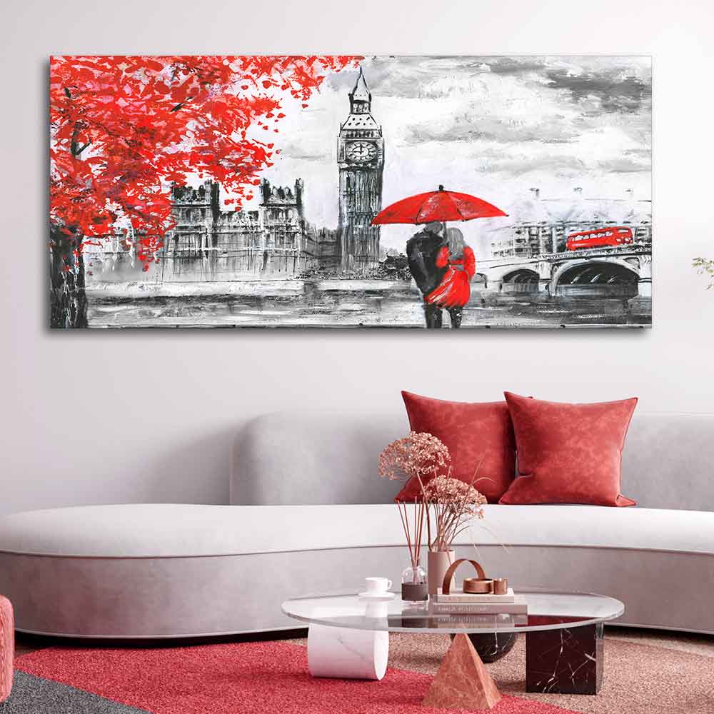 Couple in London City Canvas Wall Painting - Image 4