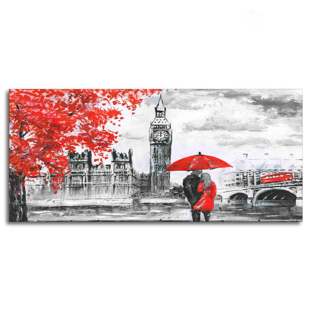 Couple in London City Canvas Wall Painting - Image 5