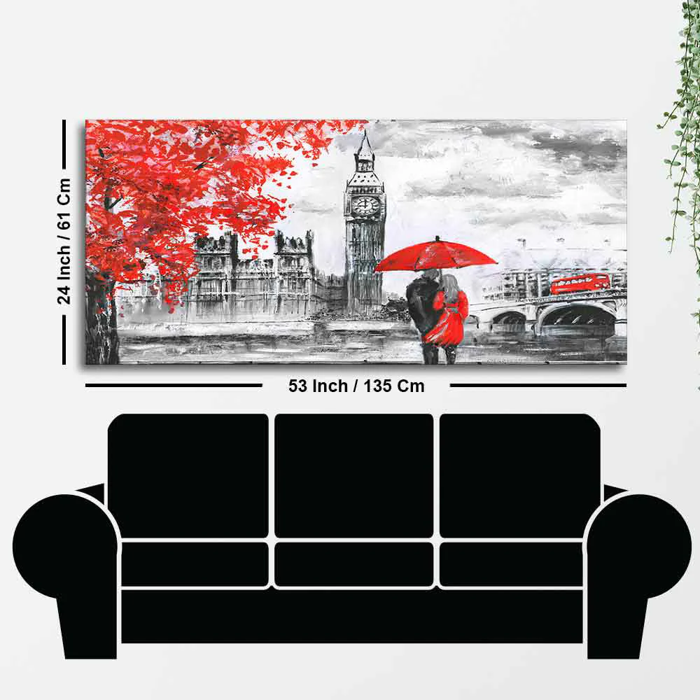 Couple in London City Canvas Wall Painting - Image 7