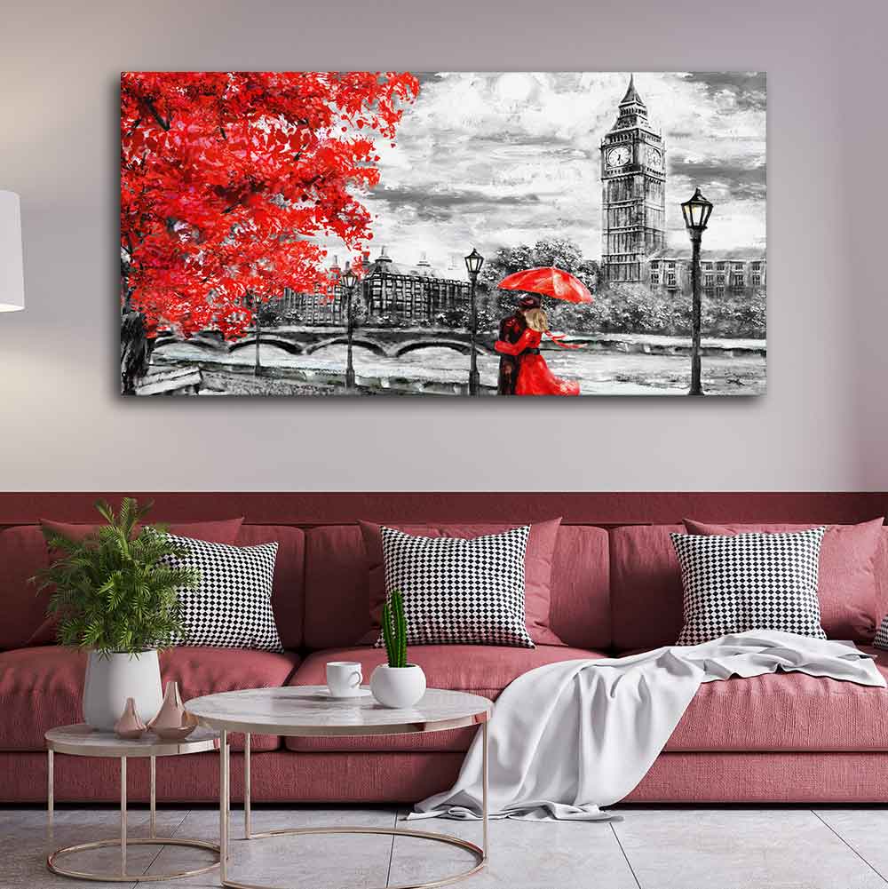 Couple in London Premium Wall Painting - Image 2