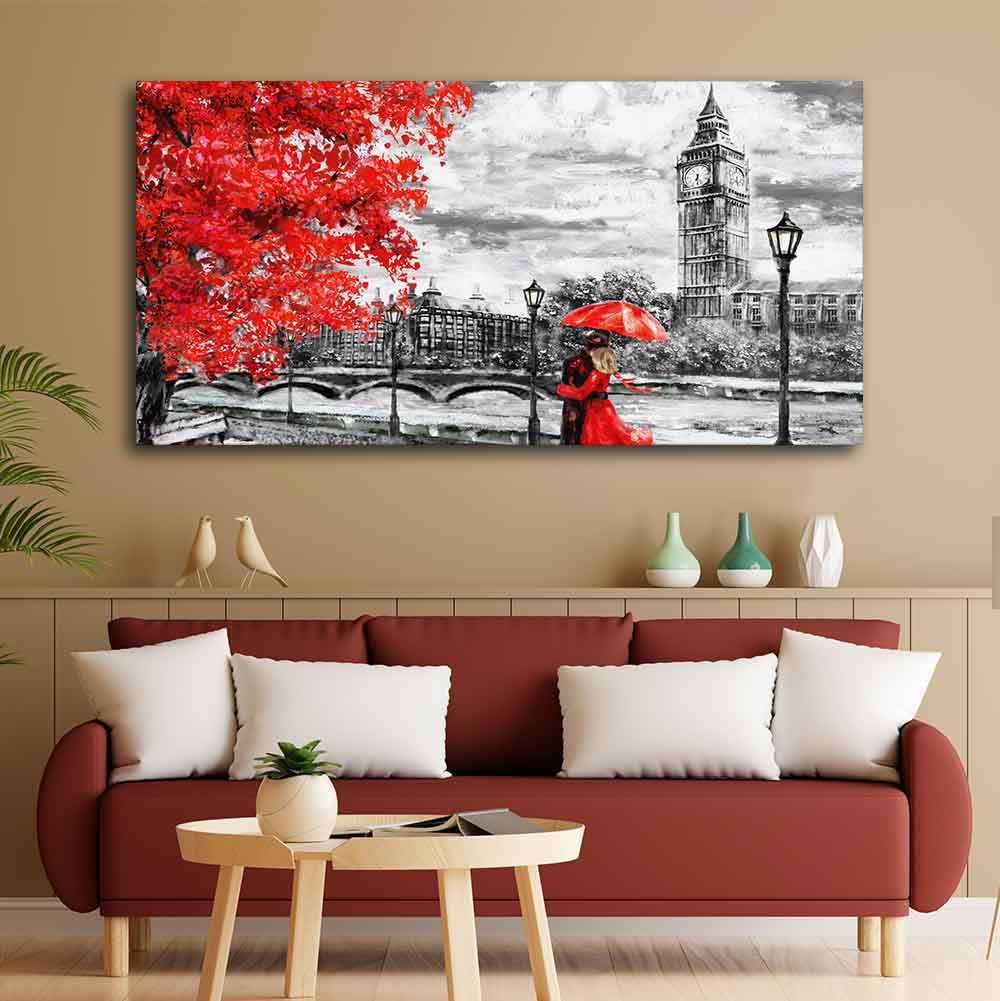 Couple in London Premium Wall Painting - Image 3