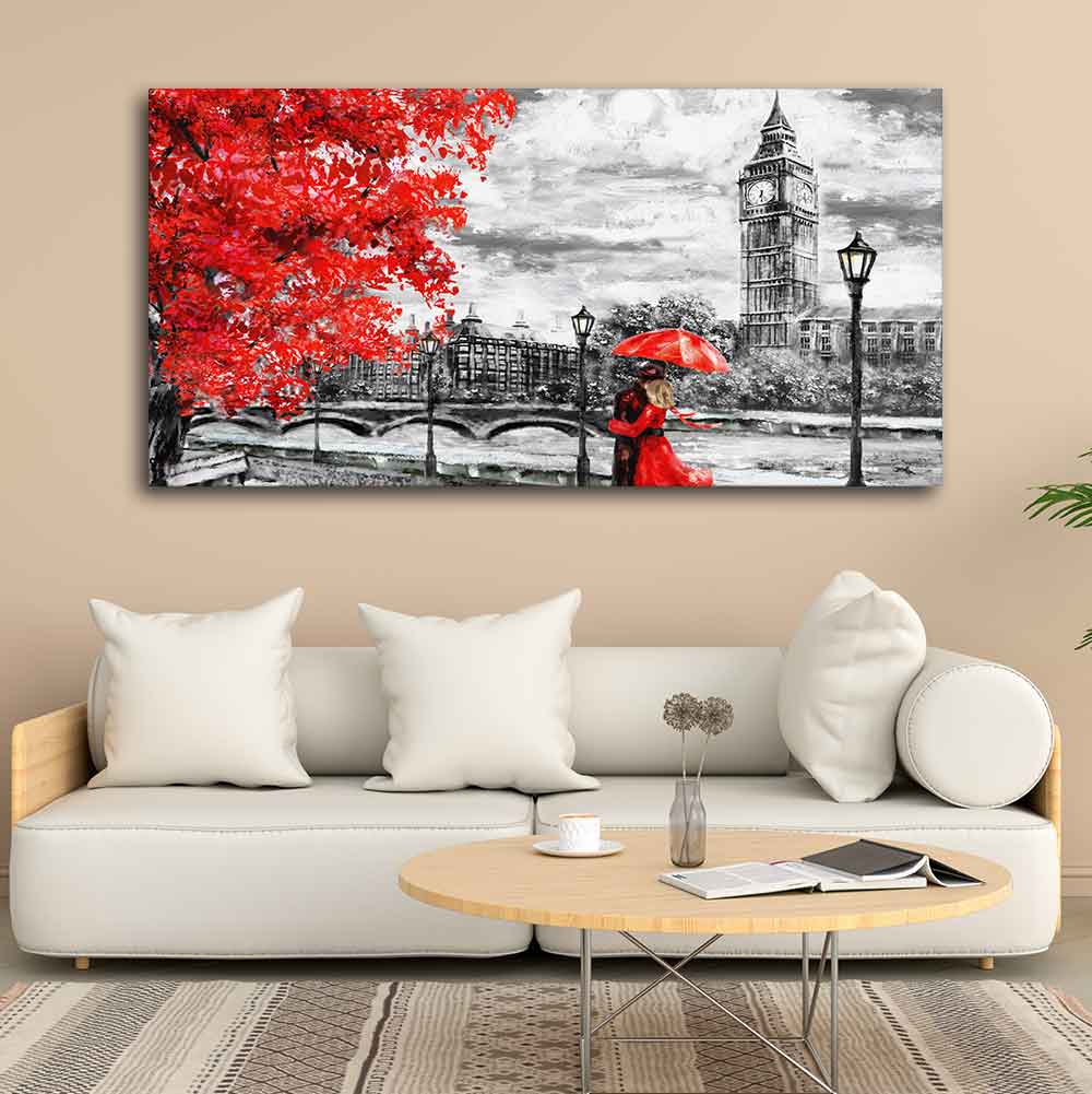 Couple in London Premium Wall Painting - Image 4