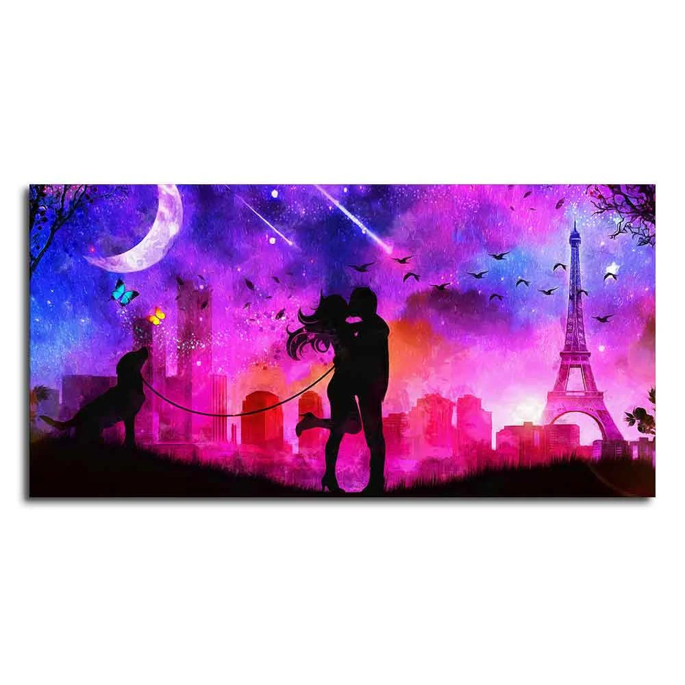 Couple Kissing Modern Abstract Art Wall Painting - Image 4