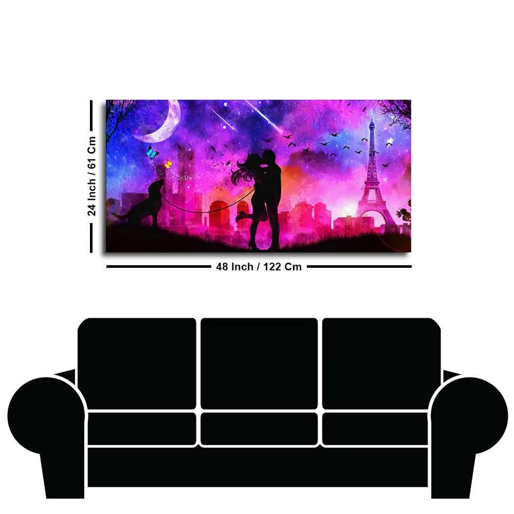 Couple Kissing Modern Abstract Art Wall Painting - Image 7