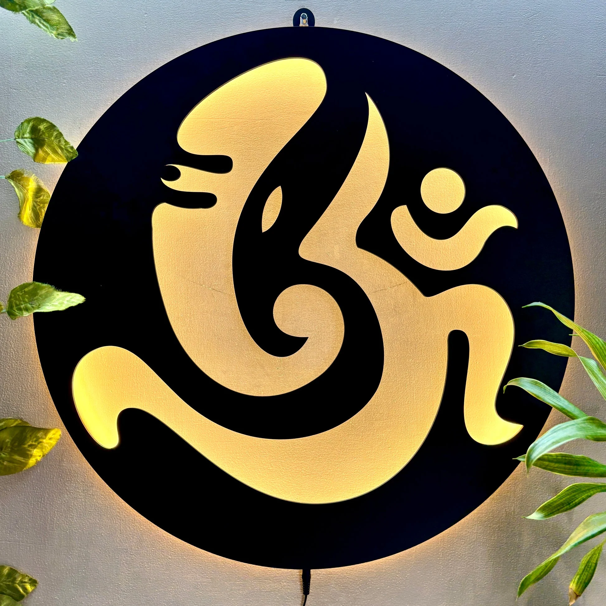 Creative Om Ganesh LED Wall Art Light for Meditation and Wall Decor - Image 4