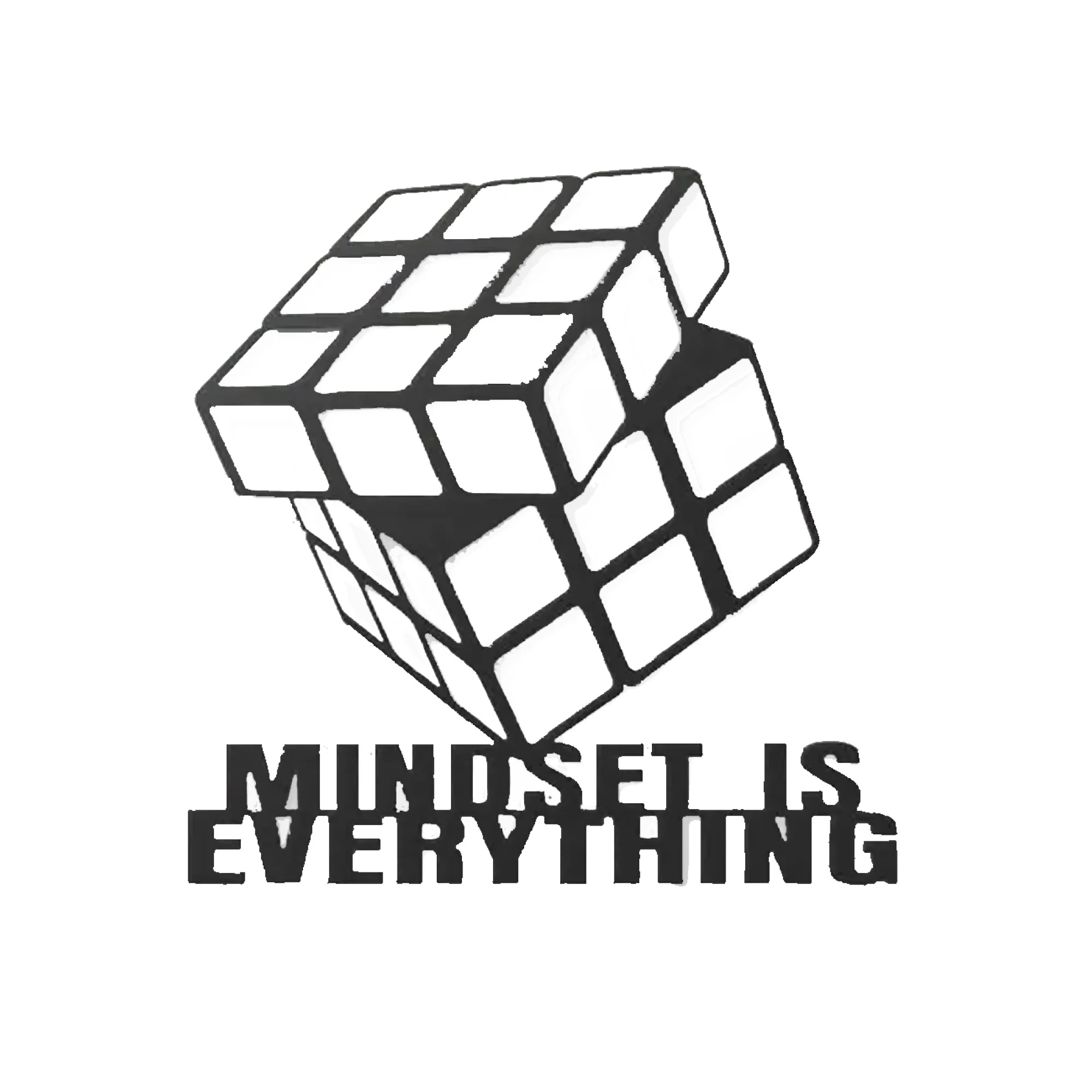 Cube Design With Mindset Text Metal Art Wall Decor - Image 3