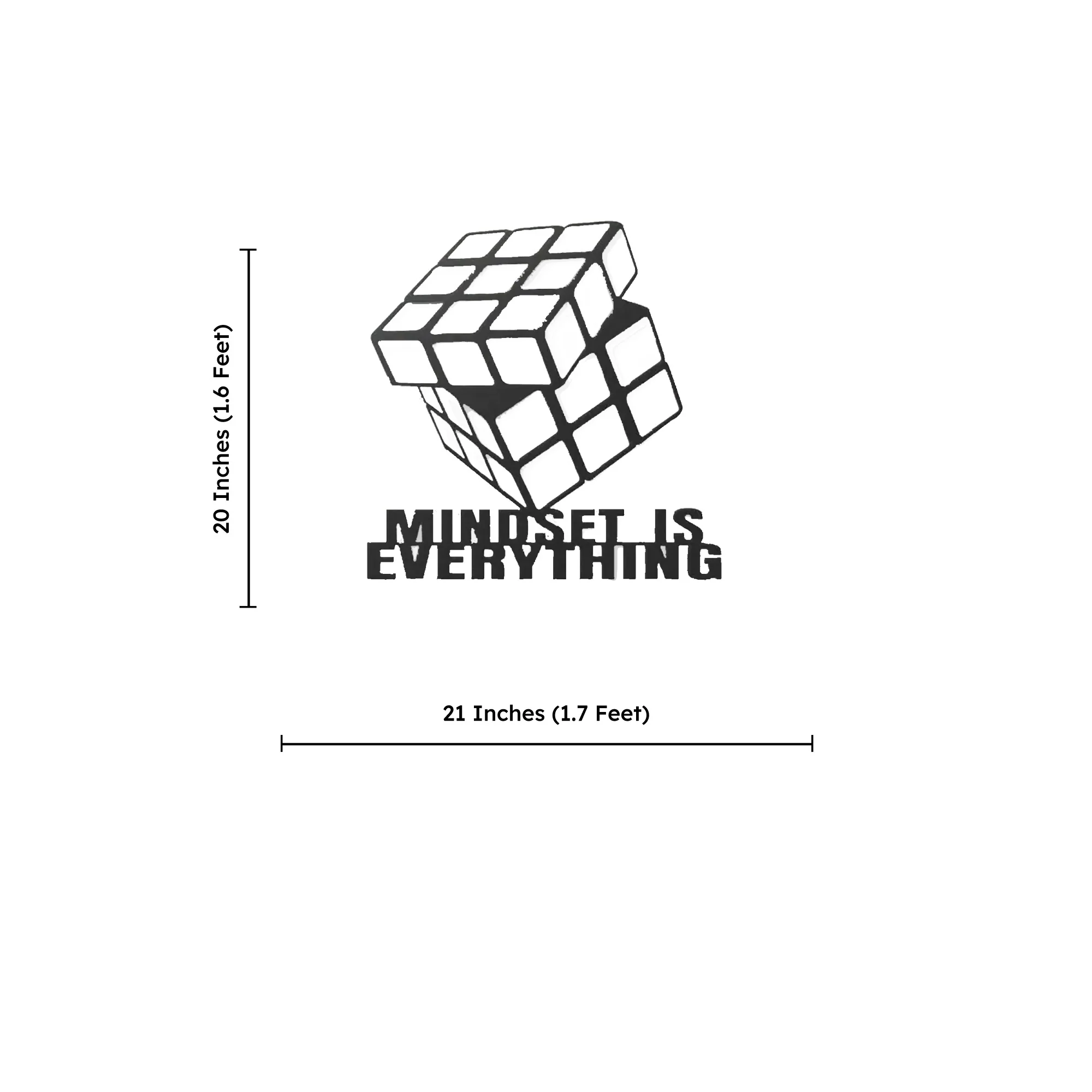 Cube Design With Mindset Text Metal Art Wall Decor - Image 4