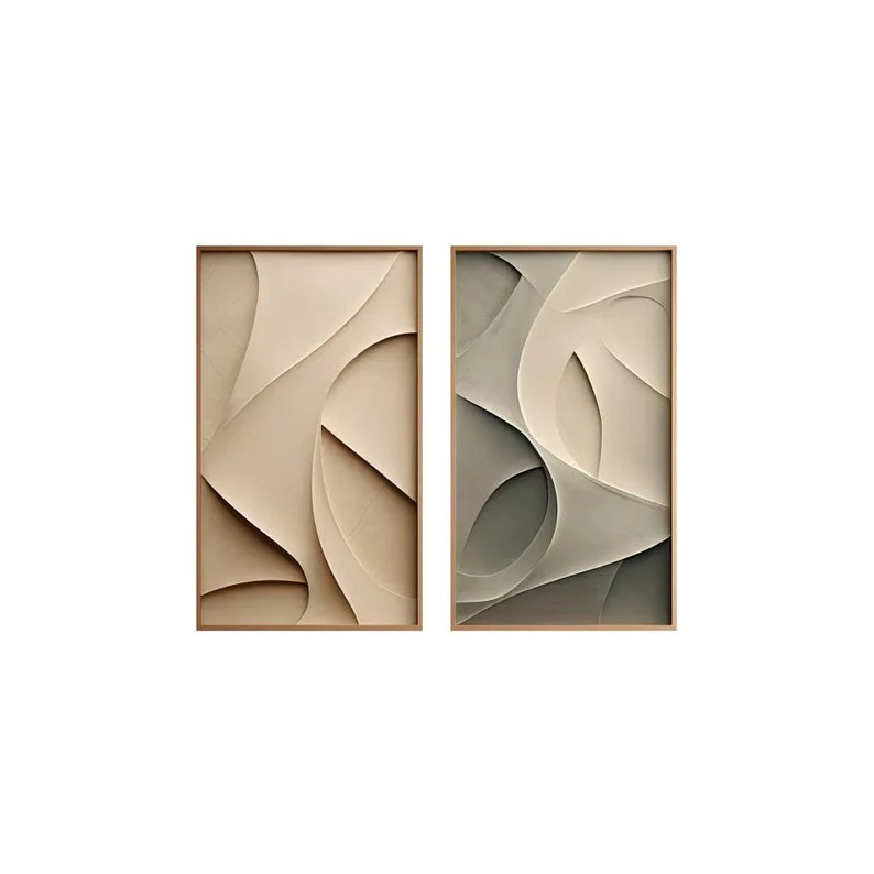 Curved Geometry Soft Form Sculpted Frames 3D Wall Art Home Decor - Image 4