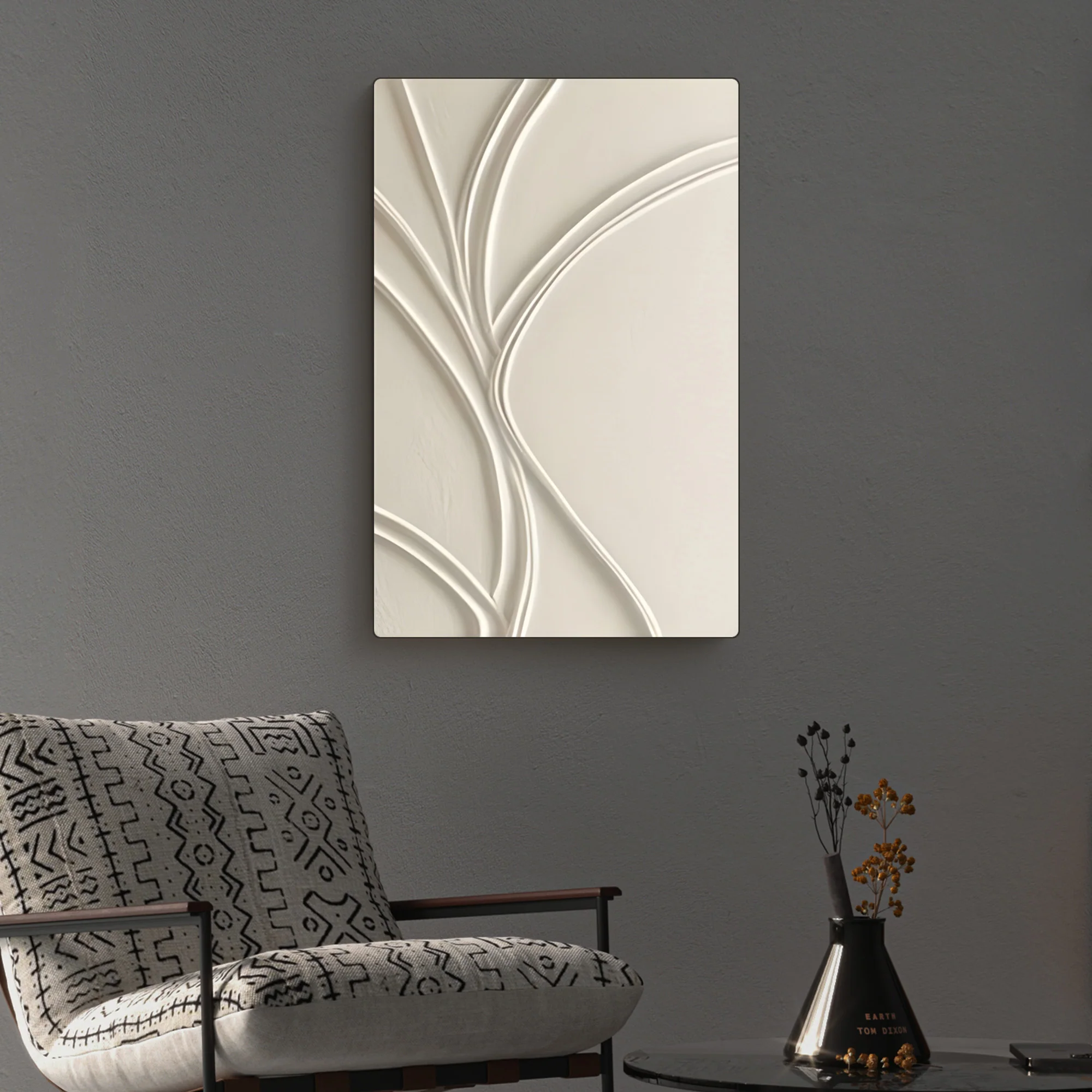 Curved Path Embossed Abstract Flow 3D Wall Art Home Decor - Image 2
