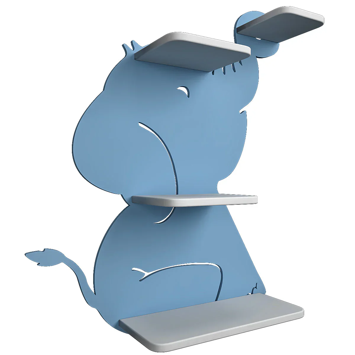 Cute Little Elephant Shape Wooden Wall Shelf for Kids - Image 4