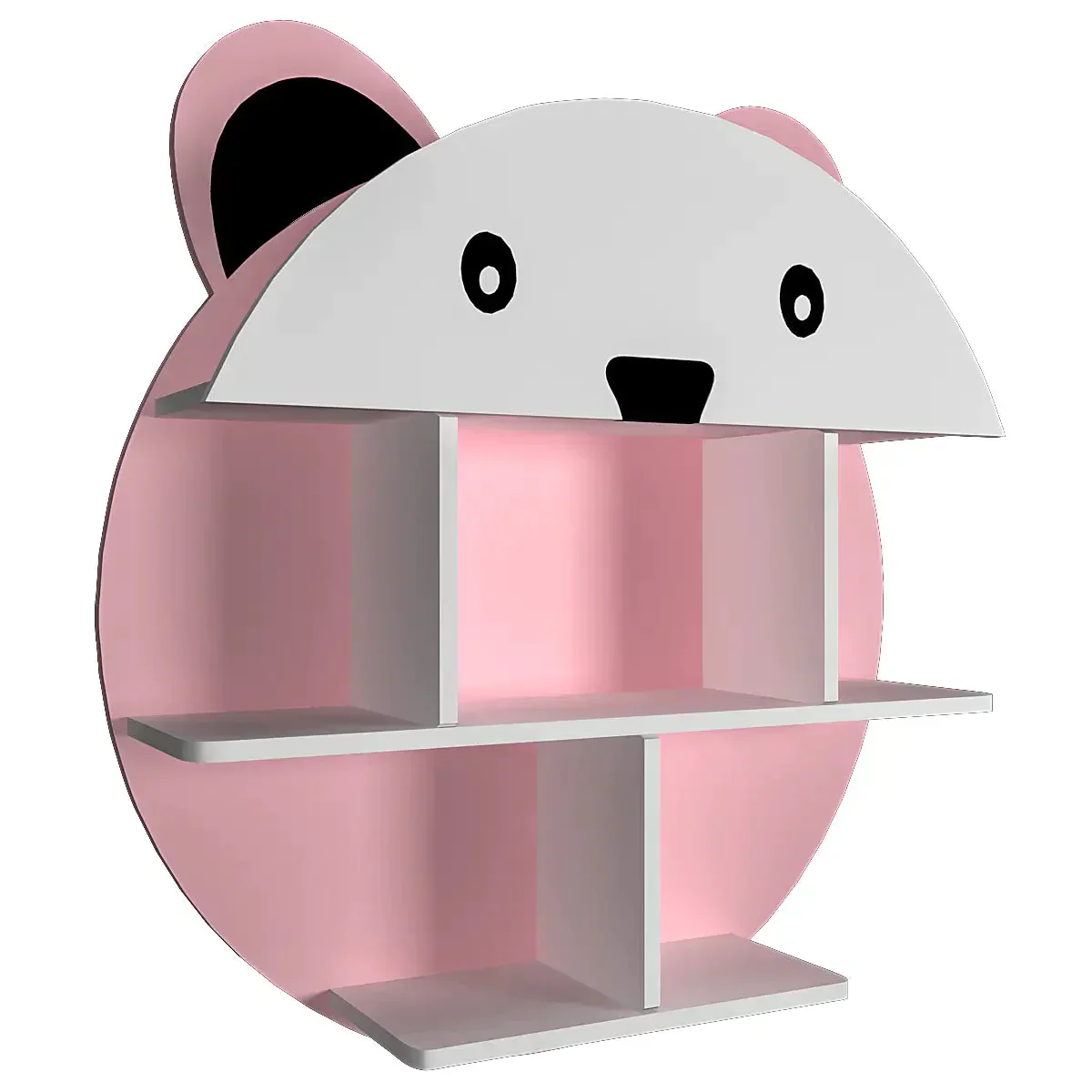 Cute Little Panda Shape Wooden Wall Storage Shelf for Kids - Image 3