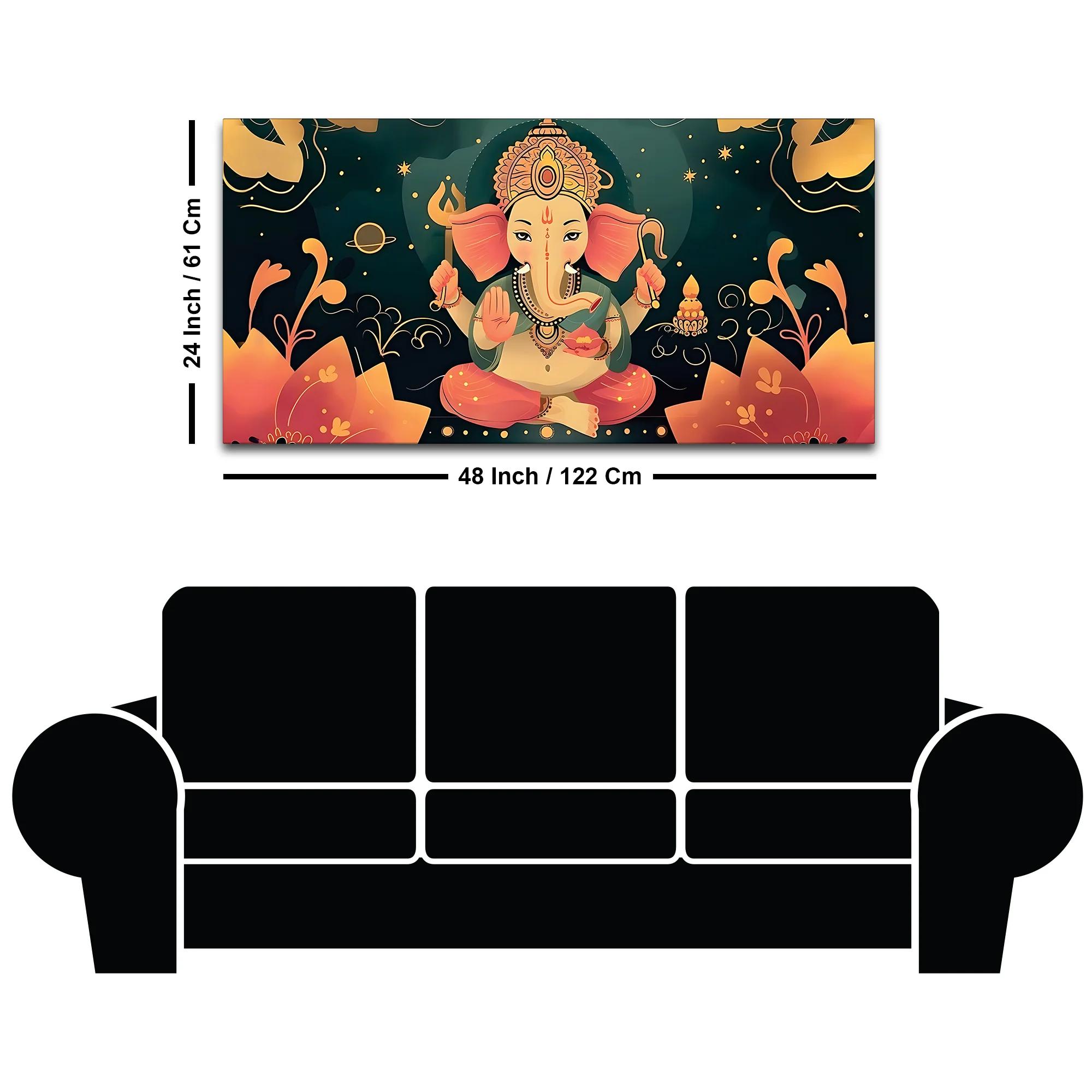 Cute Lord Ganesha modern illustration Premium caricature Canvas Wall Painting for Home & Office Decoration – Modern Spiritual Wall Art - Image 8