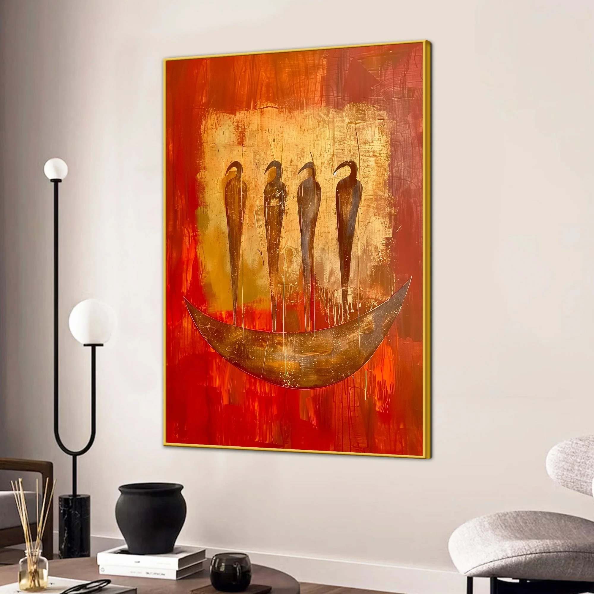Da Vinci Abstract Wall Art Print | Ancient Africa Cotton Canvas Wall Painting - Image 3