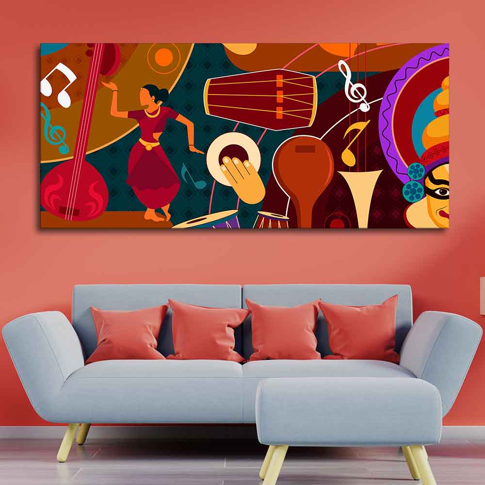 Dance & Music Instruments Canvas Wall Painting - Image 2