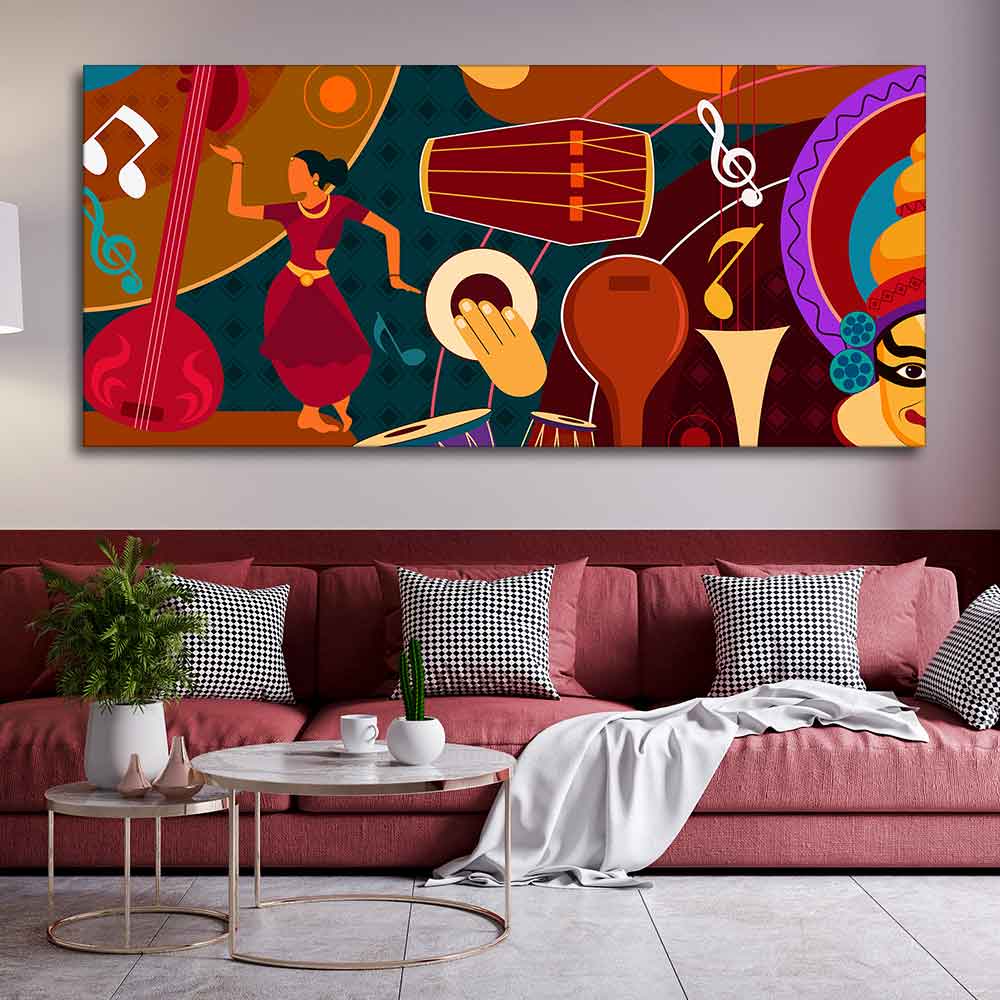 Dance & Music Instruments Canvas Wall Painting - Image 3