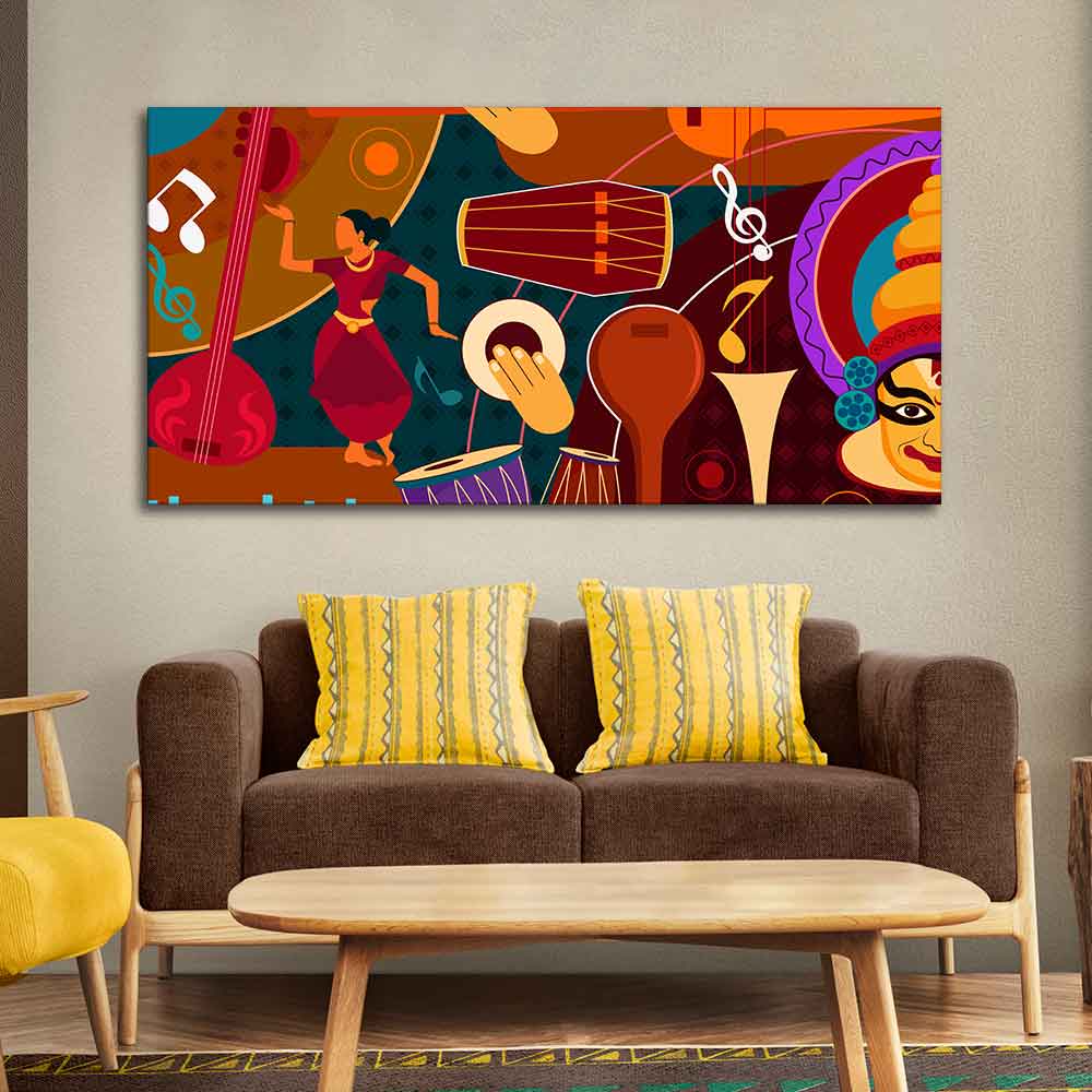 Dance & Music Instruments Premium Canvas Wall Painting - Image 2