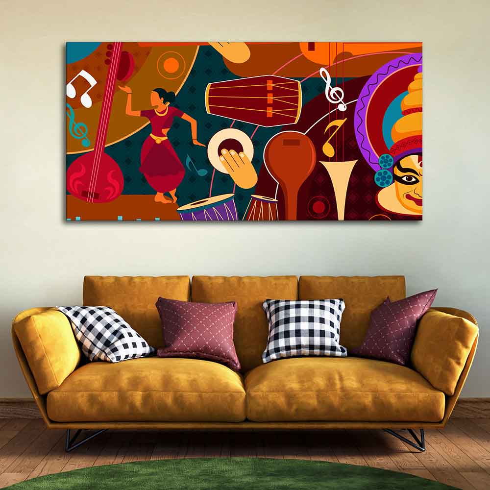 Dance & Music Instruments Premium Canvas Wall Painting - Image 3