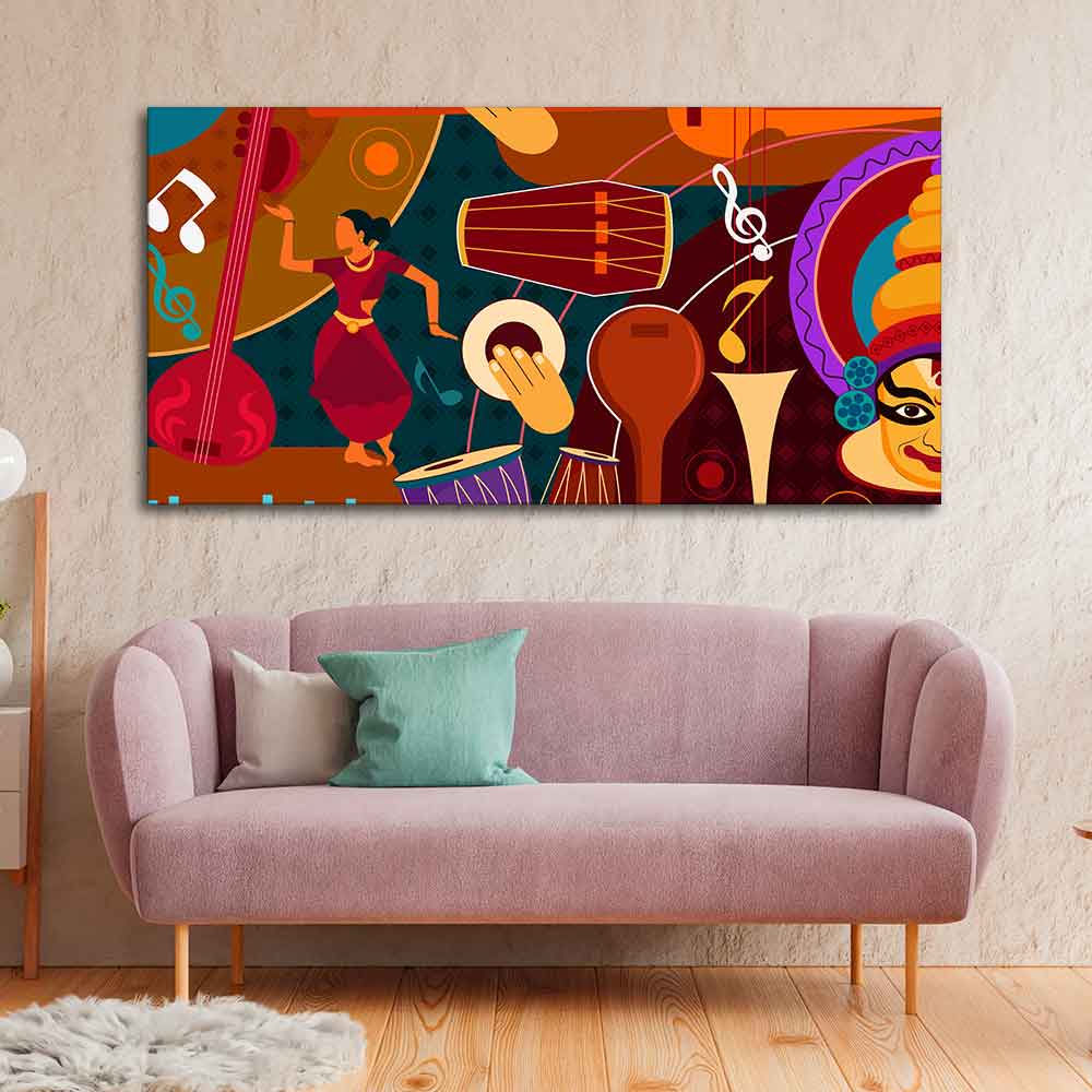 Dance & Music Instruments Premium Canvas Wall Painting - Image 5