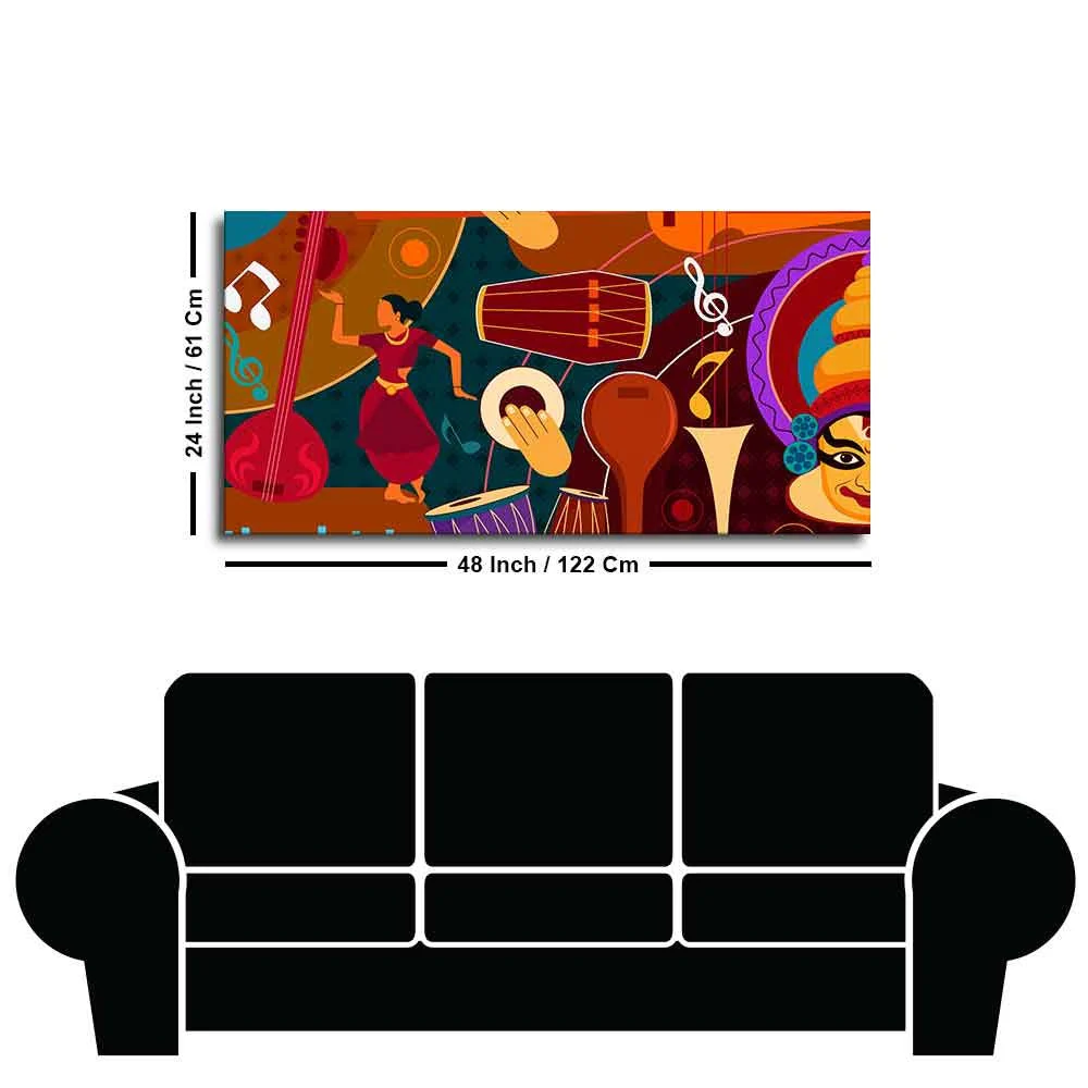 Dance & Music Instruments Premium Canvas Wall Painting - Image 7