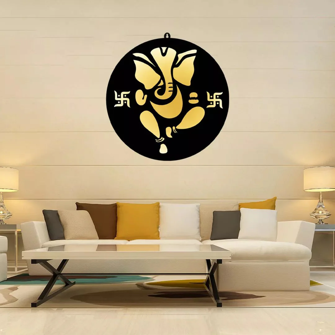 Dancing Ganesha with Swastik LED Wall Hanging for Wall Decor - Image 3
