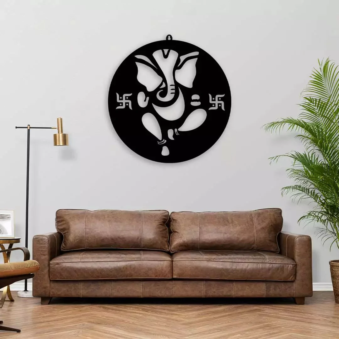 Dancing Ganesha with Swastik LED Wall Hanging for Wall Decor - Image 4