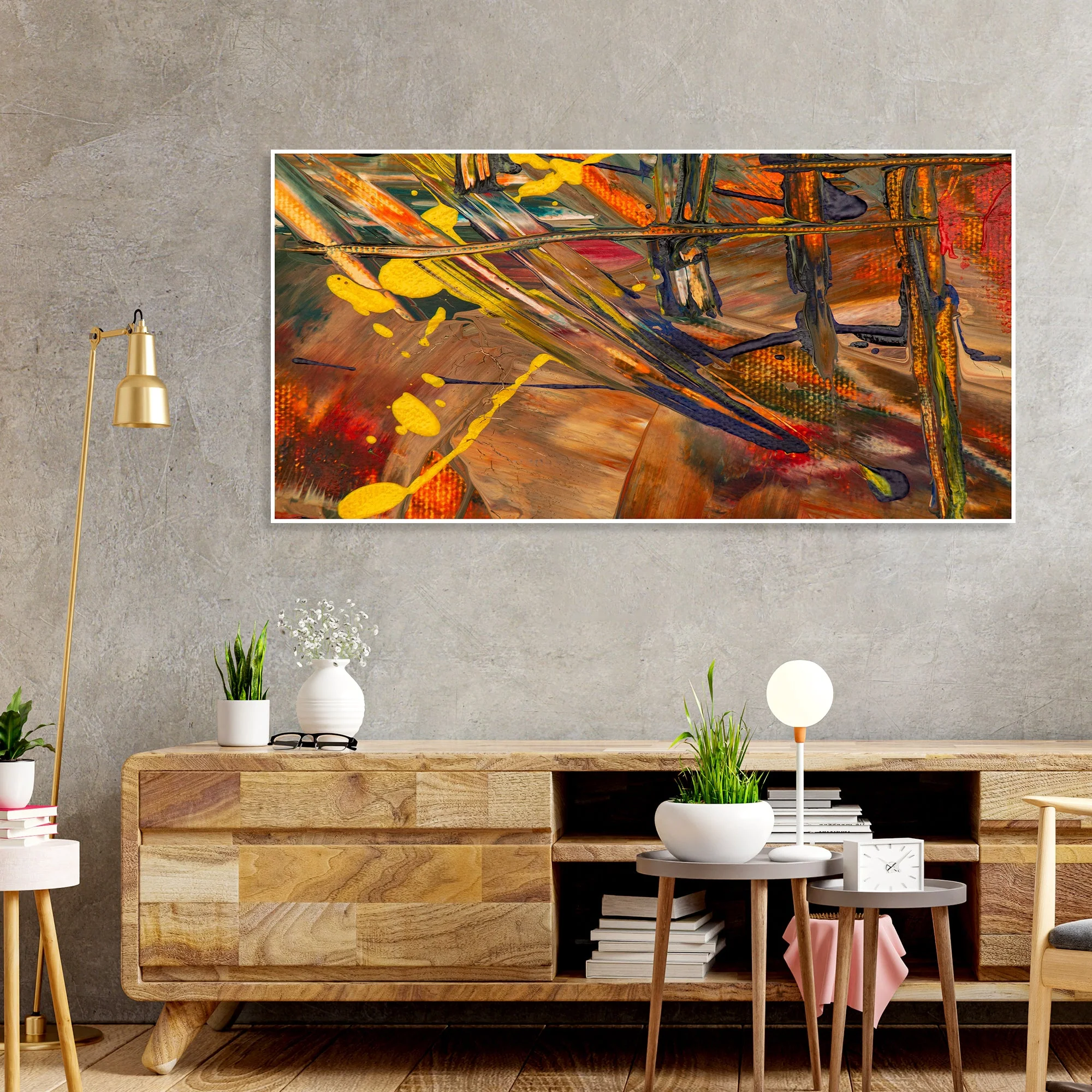 Dark Abstract Texture Floating Frame Wall Painting - Image 4