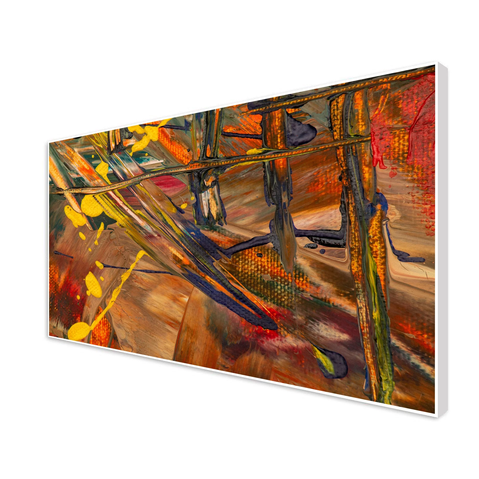 Dark Abstract Texture Floating Frame Wall Painting - Image 6