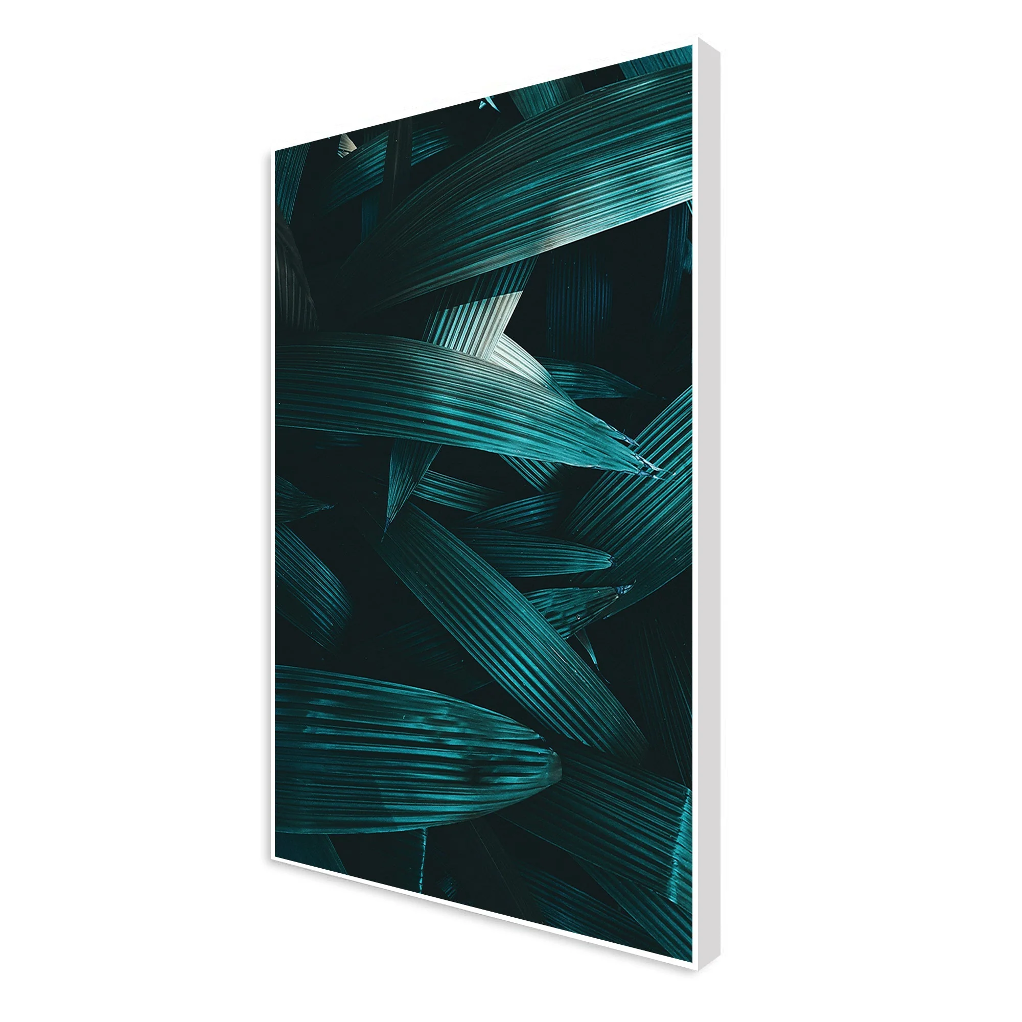 Dark Leaves Floating Canvas Wall Painting - Image 5