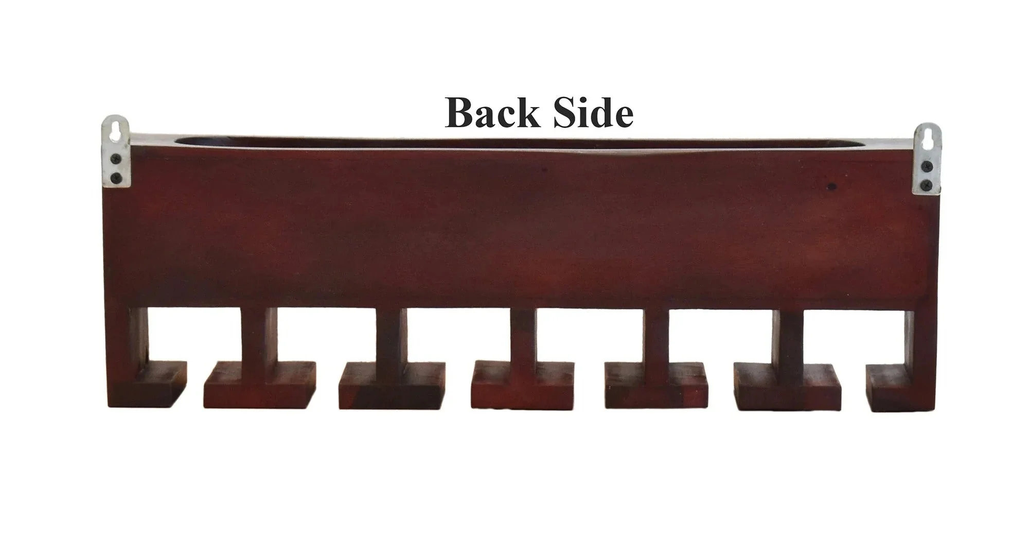 Dark Red Mahagony Wood Wall Mounted Mini Bar Shelf - Image 6