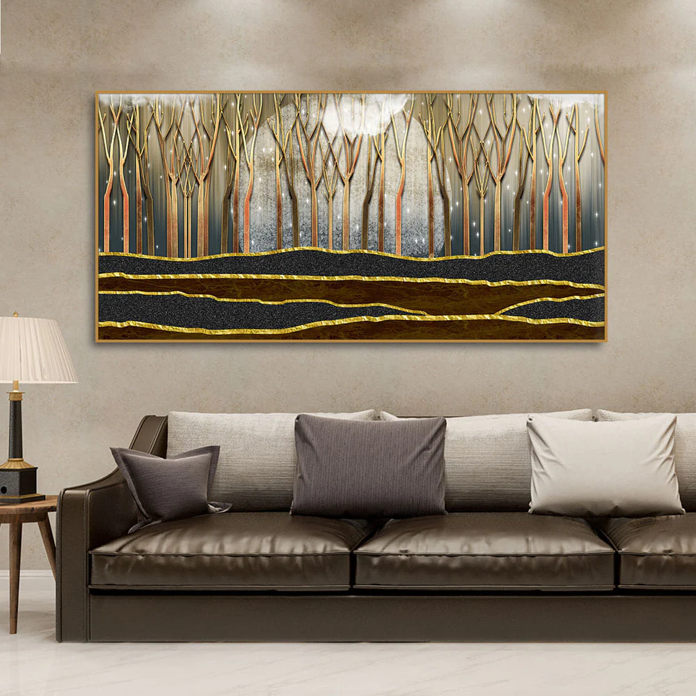 Dead Forest Modern Abstract Art Canvas Wall Painting - Image 3