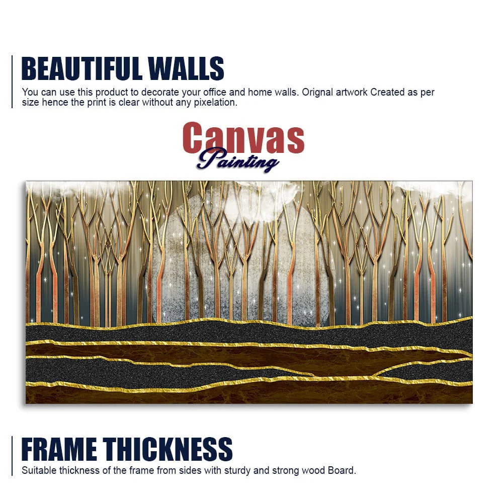 Dead Forest Modern Abstract Art Canvas Wall Painting - Image 6