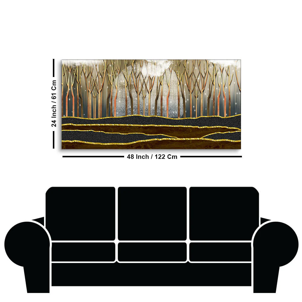 Dead Forest Modern Abstract Art Canvas Wall Painting - Image 7