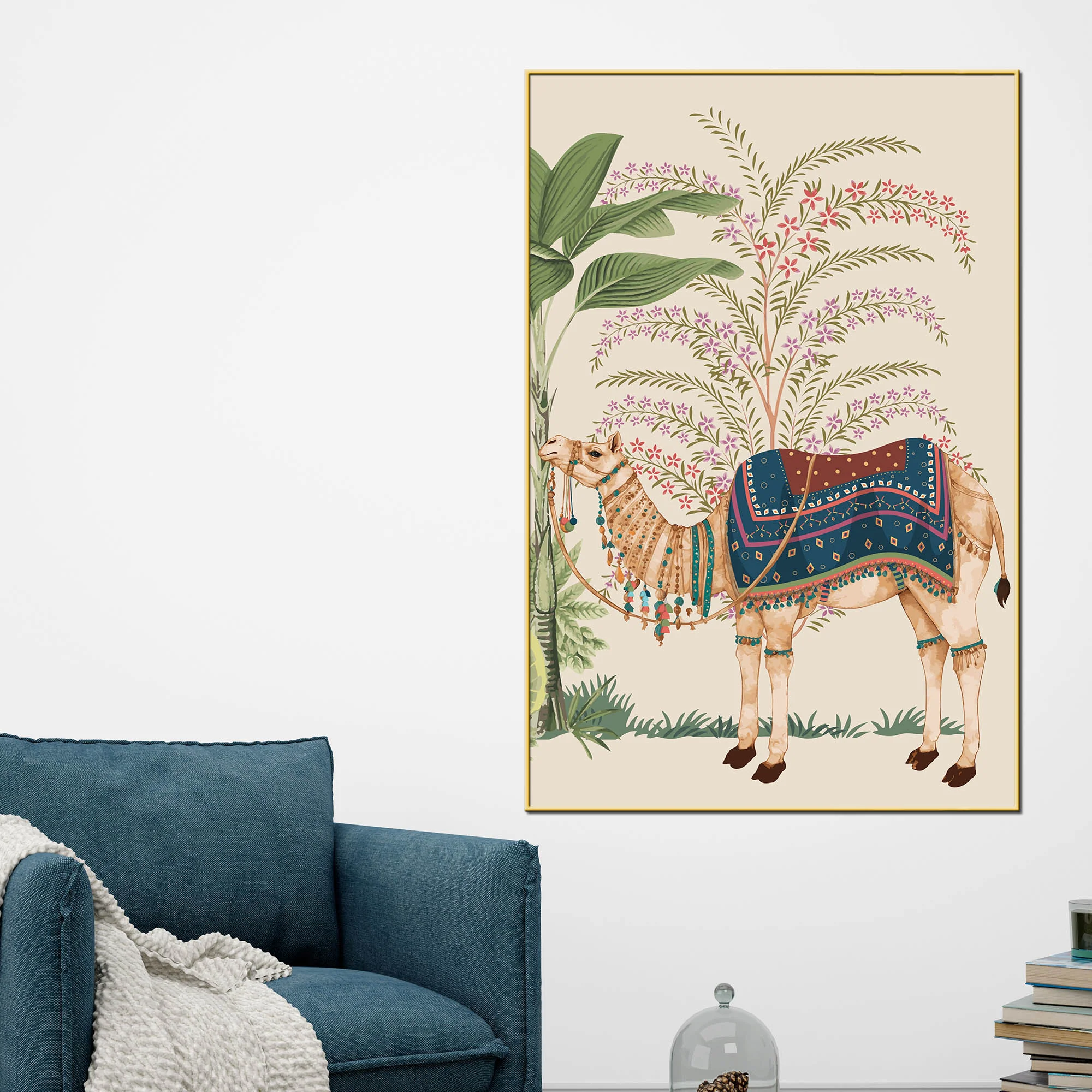 Decorated Rajasthani Camel Canvas Wall Painting | Ethnic Decor