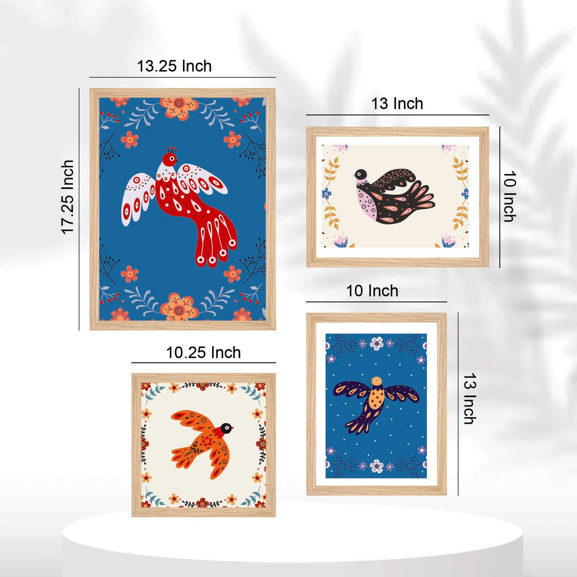 Decorative Art Bird Wall Frame Set of Four - Image 5