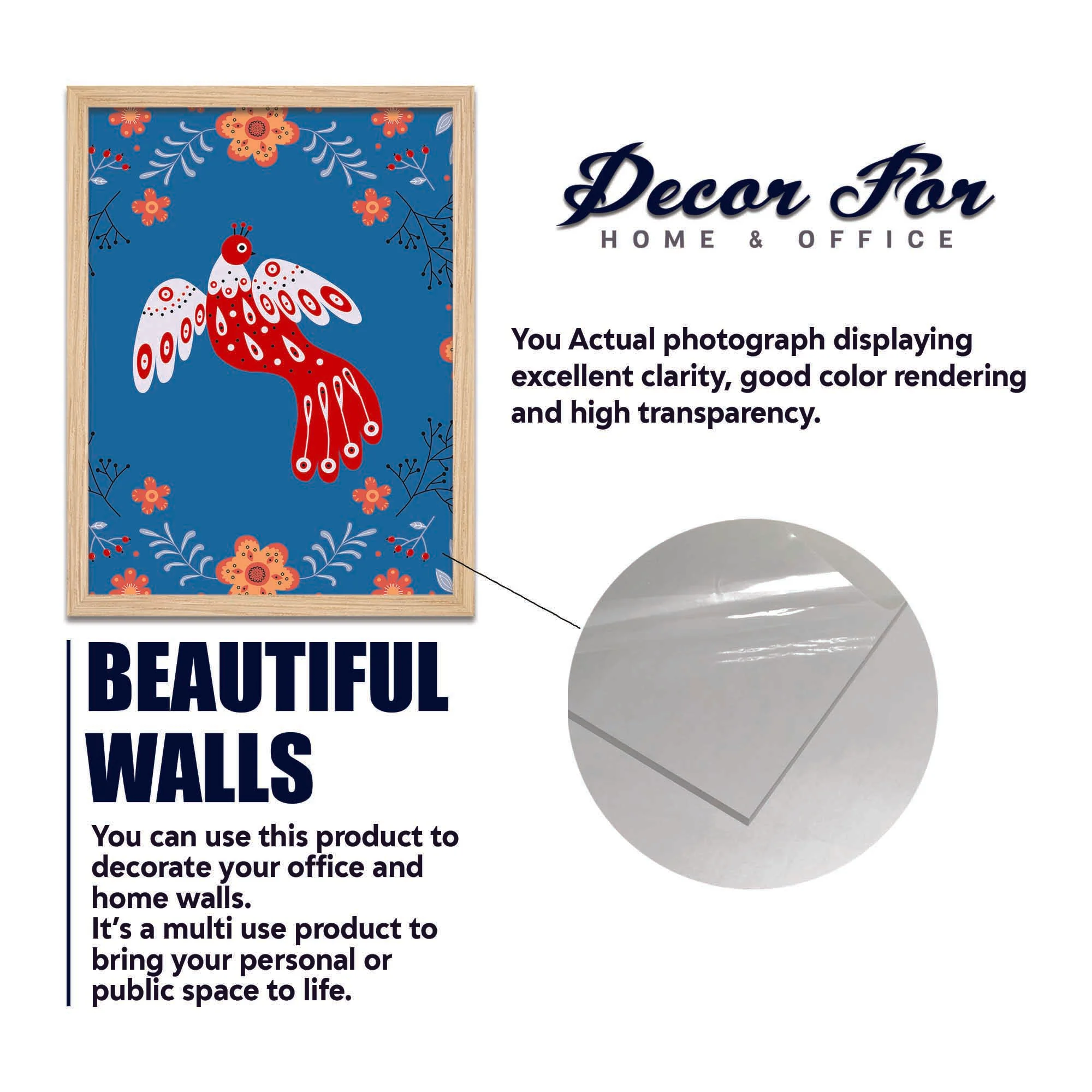Decorative Art Bird Wall Frame Set of Four - Image 6