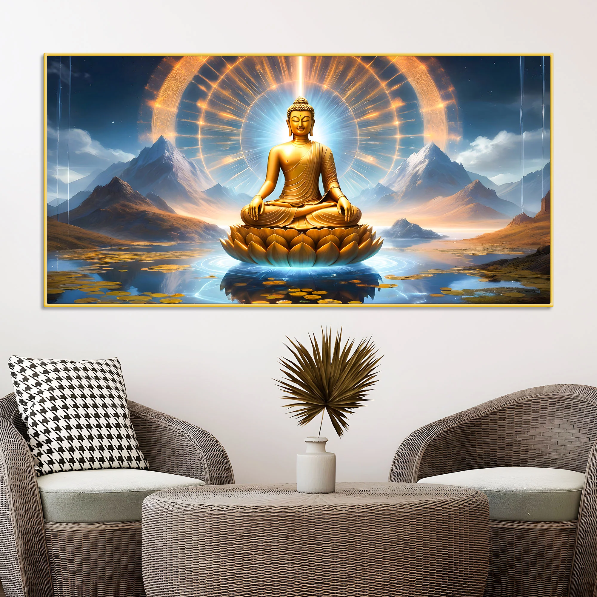 Decorative Buddha Canvas Painting for Living Room Wall - Image 2