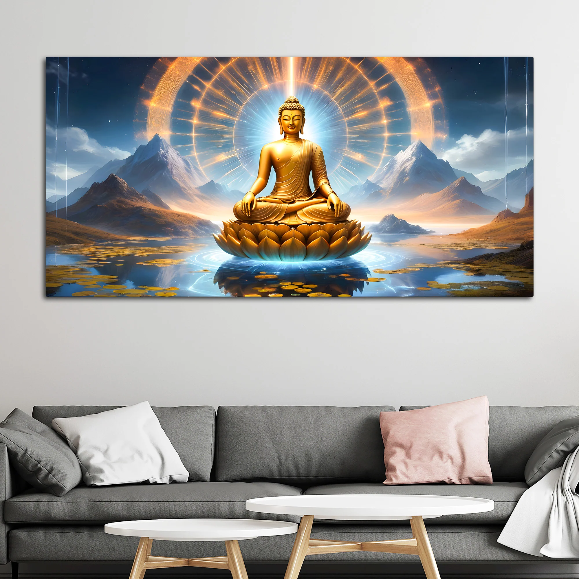 Decorative Buddha Canvas Painting for Living Room Wall - Image 3