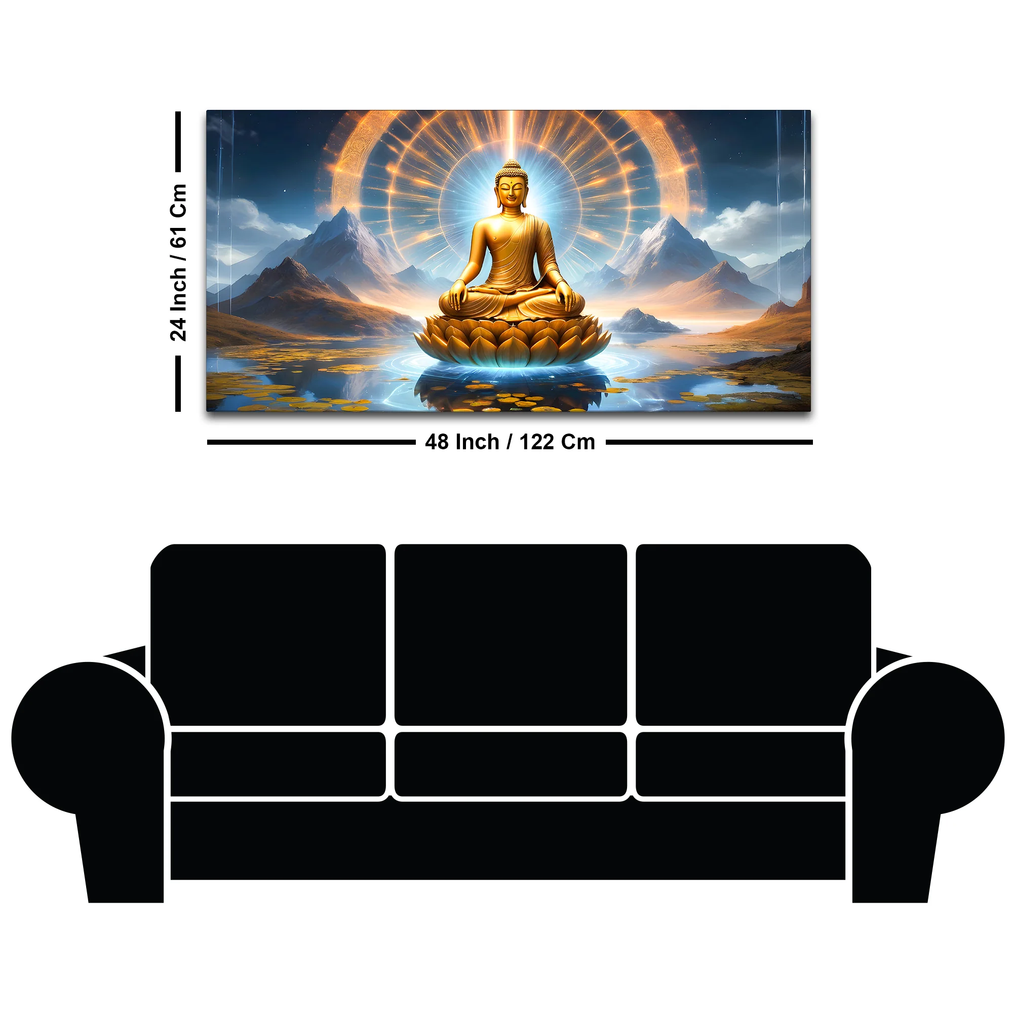 Decorative Buddha Canvas Painting for Living Room Wall - Image 8