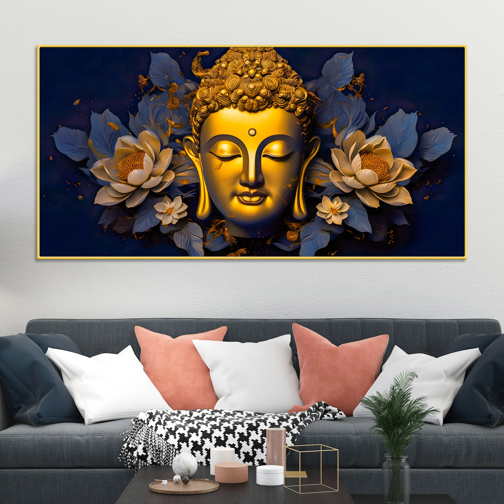 Decorative Buddha Canvas Painting for Modern Home Décor