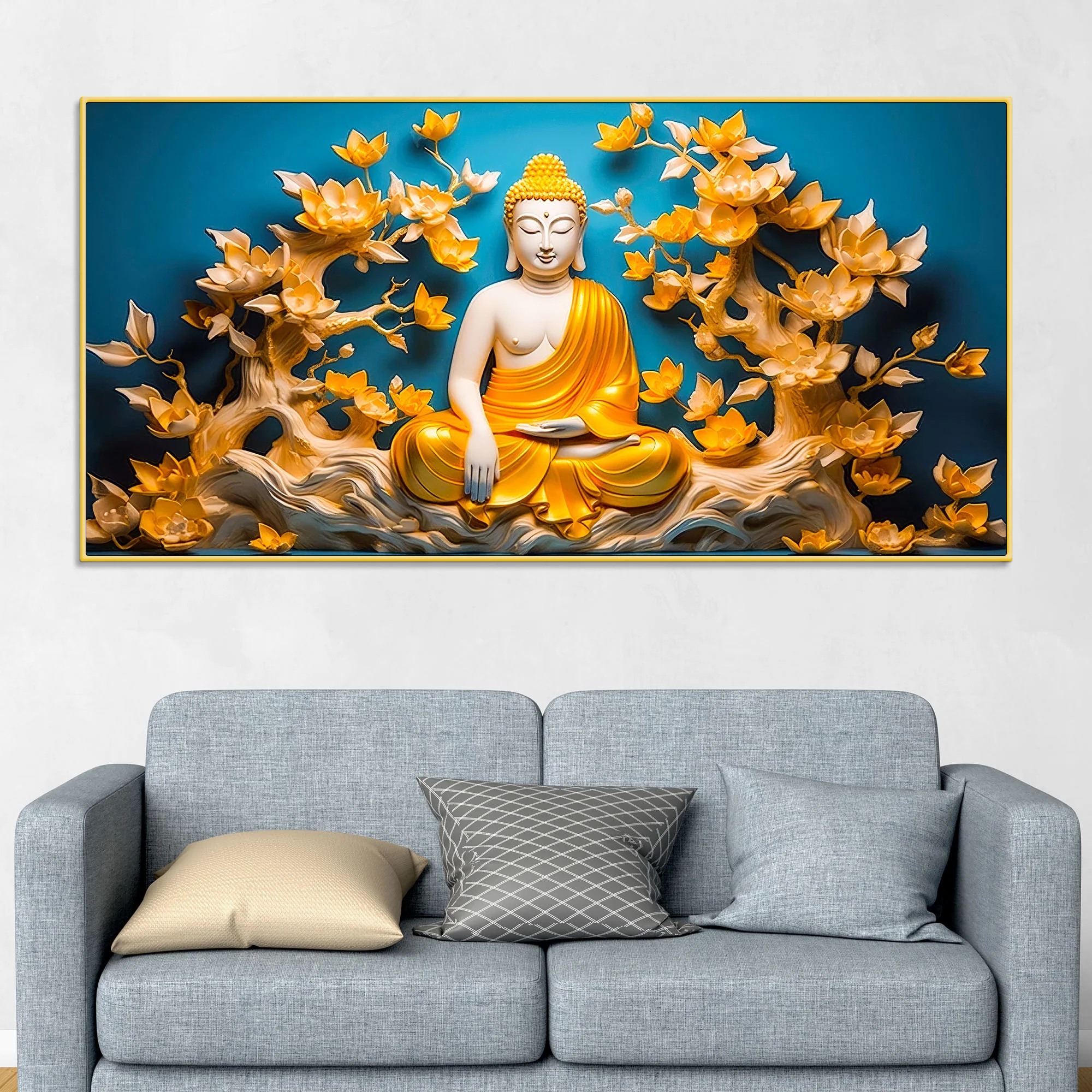 Decorative Buddha Wall Art on Canvas for Stylish Home Décor