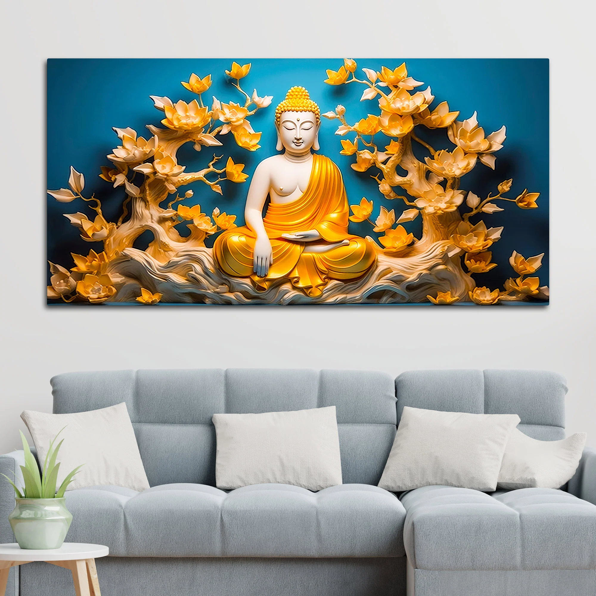 Decorative Buddha Wall Art on Canvas for Stylish Home Décor - Image 3