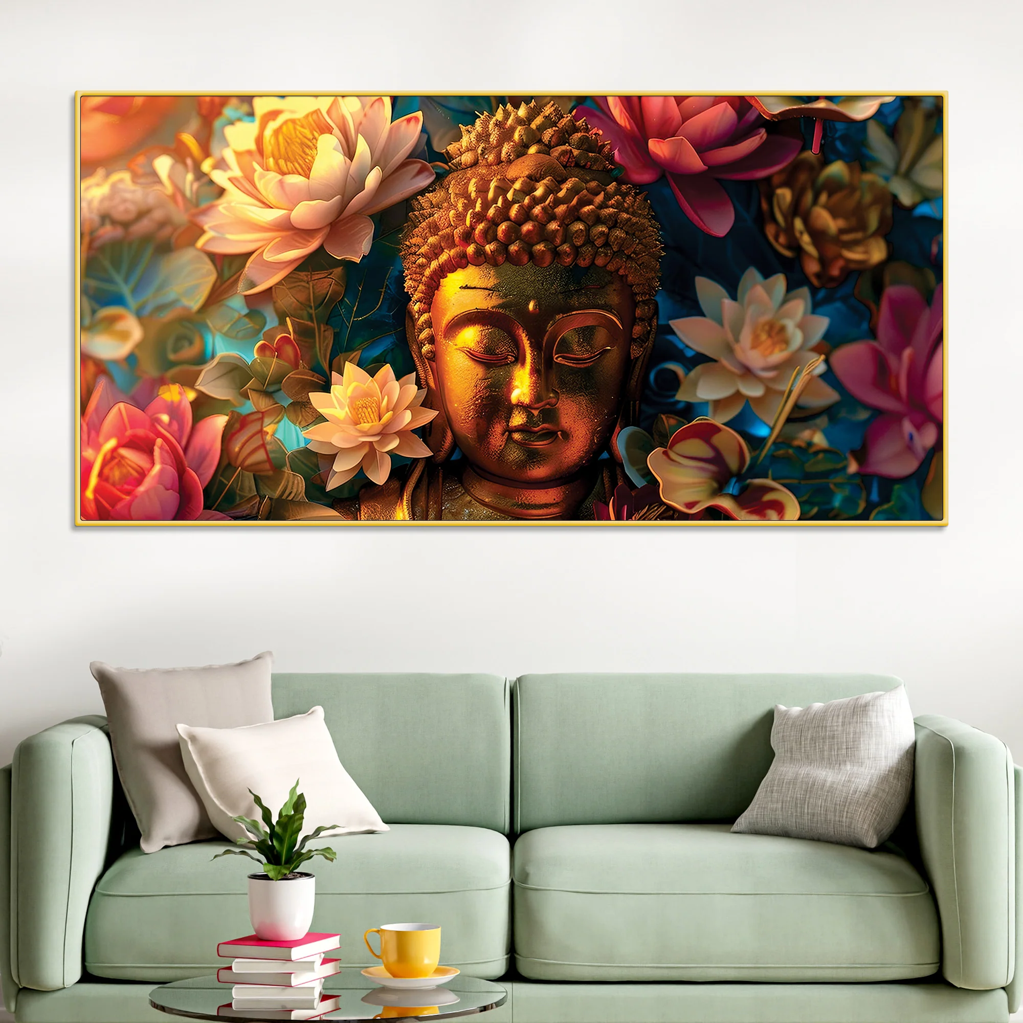 Decorative Buddha Wall Painting for Interior Decor