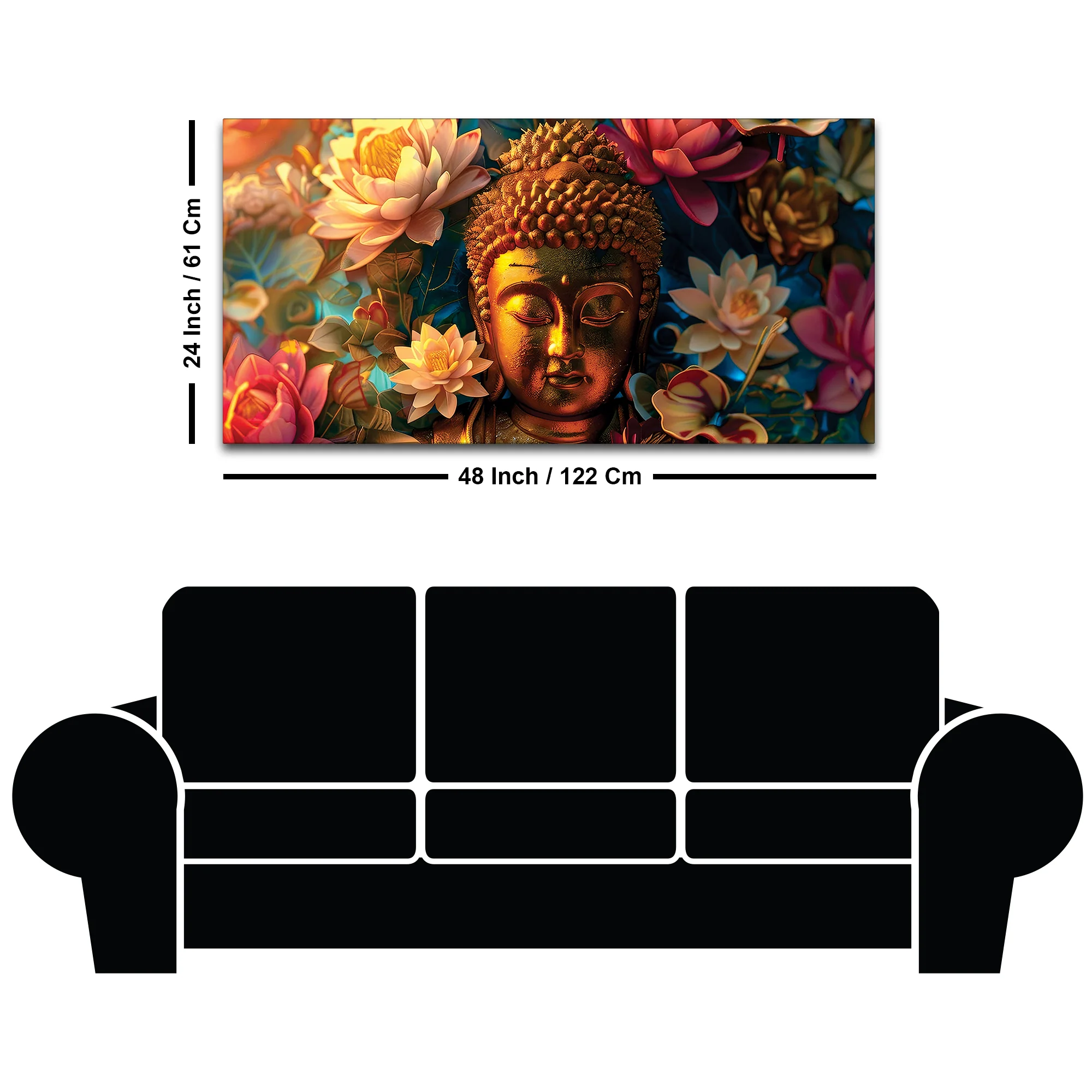Decorative Buddha Wall Painting for Interior Decor - Image 8