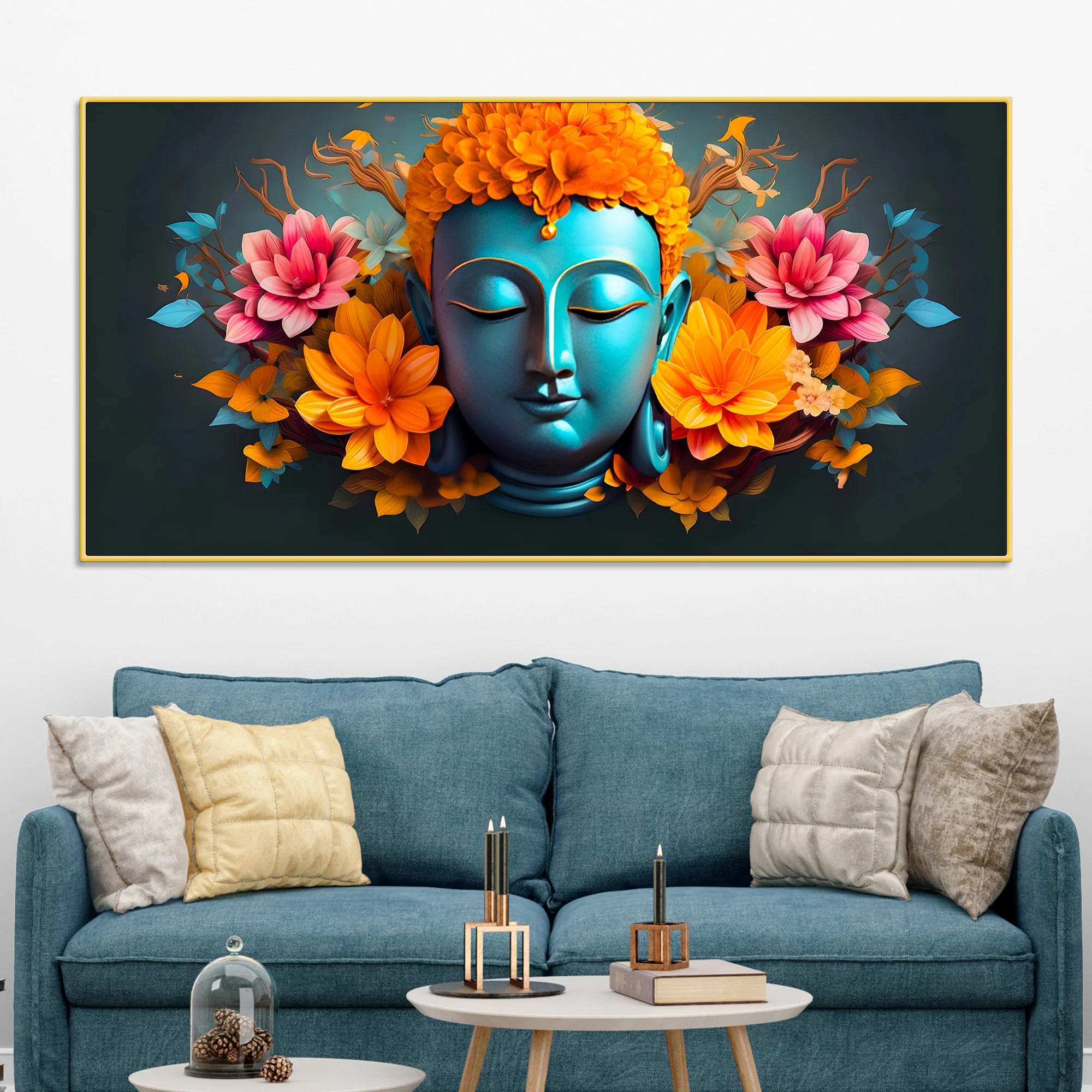 Decorative Buddha Wall Painting on Canvas for Modern Home - Image 2