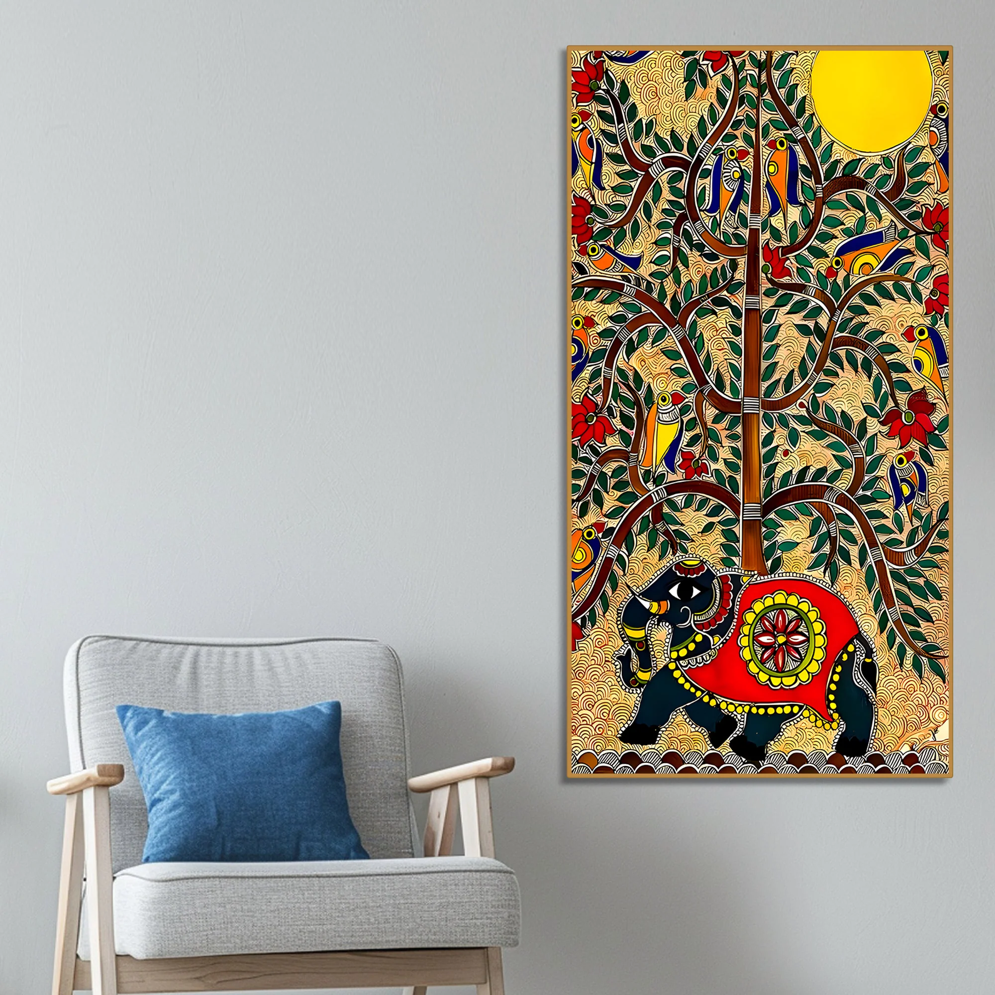Decorative Elephant Canvas Wall Painting | Nature Inspired Wall Décor - Image 2